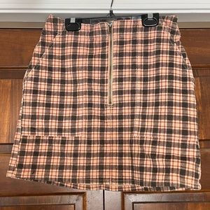 Plaid Wild Fable Mini Skirt, Pink Brown and Cream Colors, Size 6